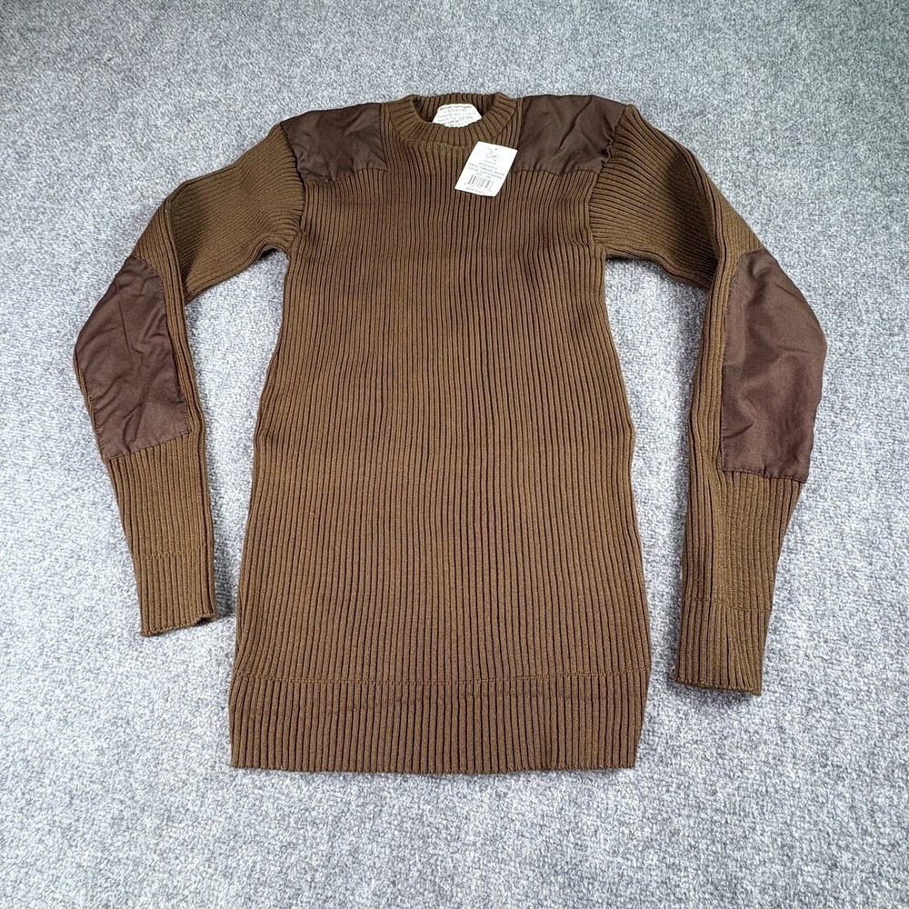 Rothco Commando Sweater Mens L Earth Brown Military Army Ribbed Tactical Utility